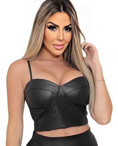 Imagem de Cropped Luiza Feminino Alcinha Com Bojo material sintético