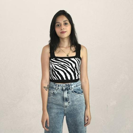 Imagem de Cropped Modal Jacquard Zebra Tuart