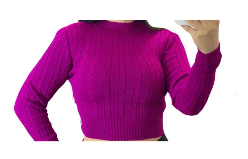 Imagem de Cropped Modal Tricot Manga Longa