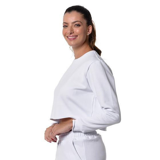 Imagem de Cropped Moletom Feminino Branco