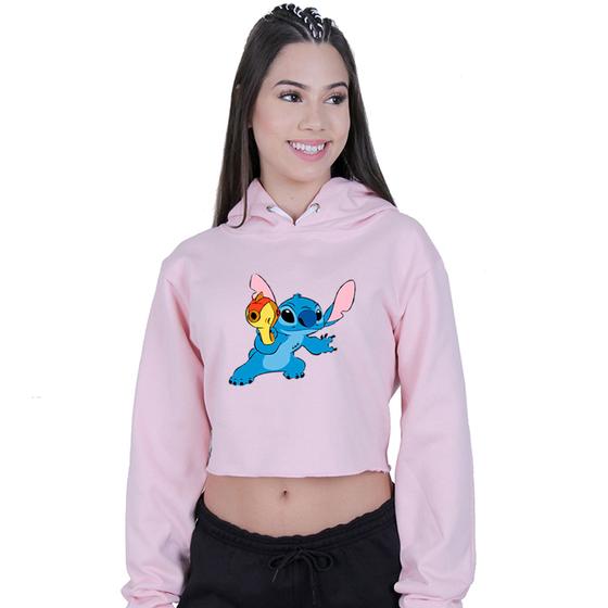 Imagem de Cropped Moletom Feminino Lilo Stitch Arma