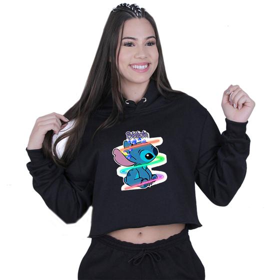 Imagem de Cropped Moletom Feminino Lilo Stitch Custom