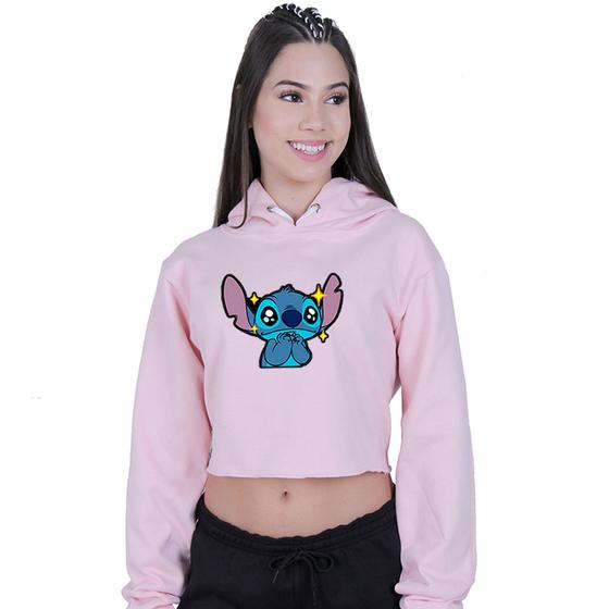 Imagem de Cropped Moletom Feminino Lilo Stitch Fofo