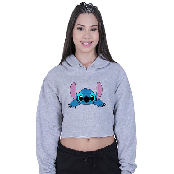 Imagem de Cropped Moletom Feminino Lilo Stitch New