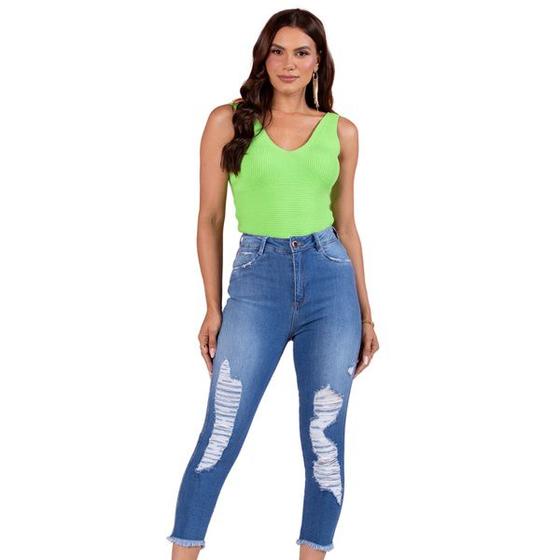 Imagem de Cropped mom fit * cintura alta * barra irregular