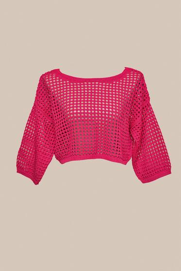 Imagem de Cropped Rendado Tricot Feminina 