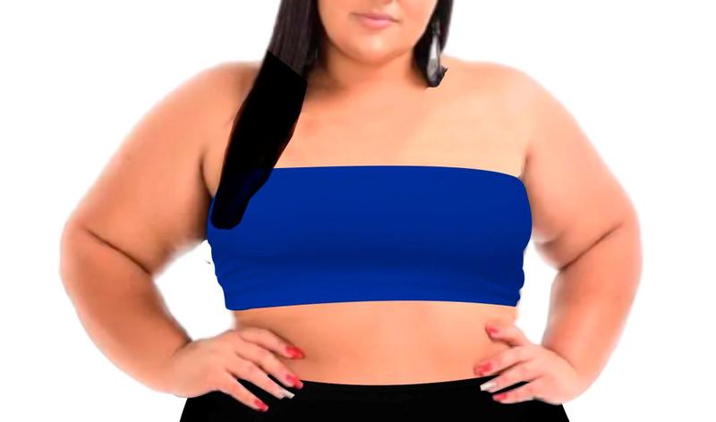Imagem de Cropped sem alça Faixa Plus Size Top Do Tam Pp Ao G4