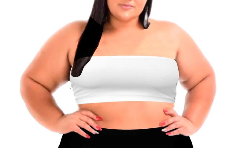 Imagem de Cropped sem alça Faixa Plus Size Top Do Tam Pp Ao G4