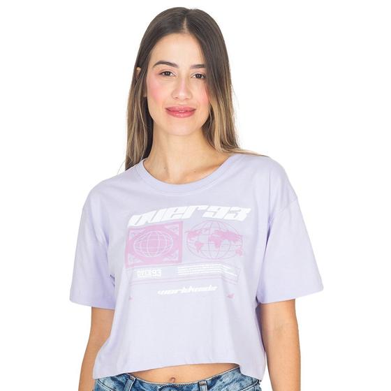 Imagem de Cropped T-Shirt Feminina Algodão Com Estampa Manga Curta