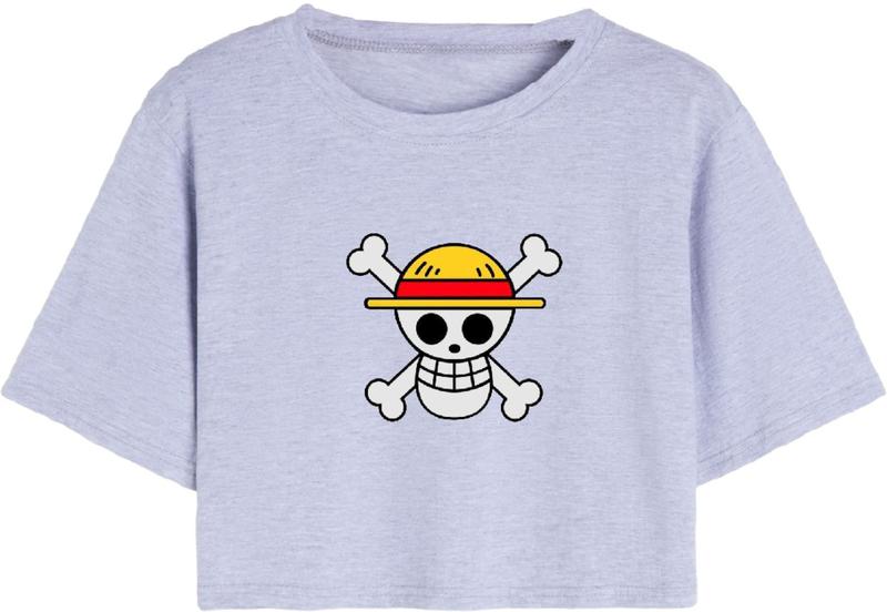 Imagem de Cropped T Shirt Feminino Casual Caveira One Piece