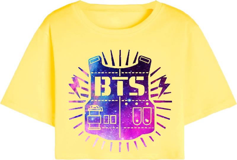 Imagem de Cropped T Shirt Feminino Curto Algodão BTS