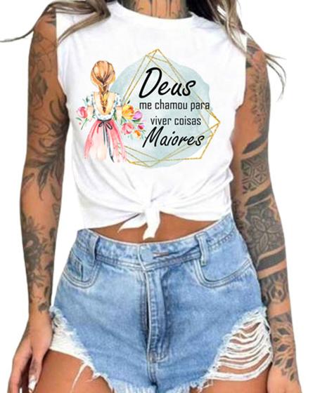 Imagem de Cropped T-Shirts Feminino Estampado - Cristã- Várias Estampas 17