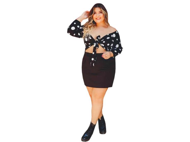 Imagem de Cropped Viscose Manga Bulfante  Plus Size Xgg