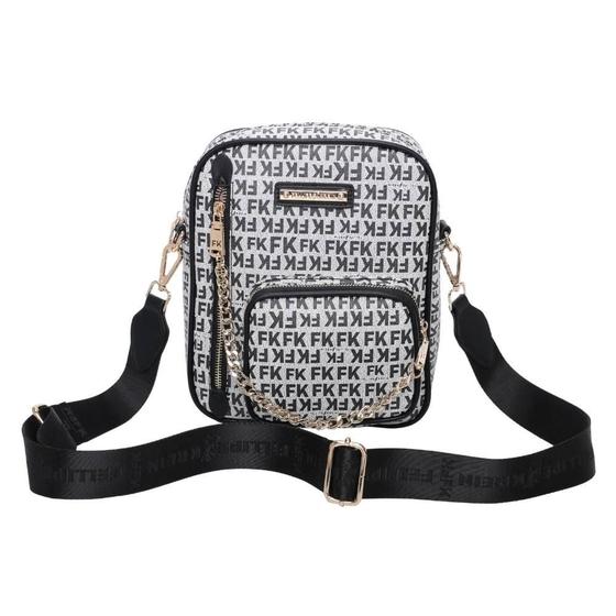 Imagem de Cross Bag Média Fellipe Krein Aw23 Monograma FK570 - Preto