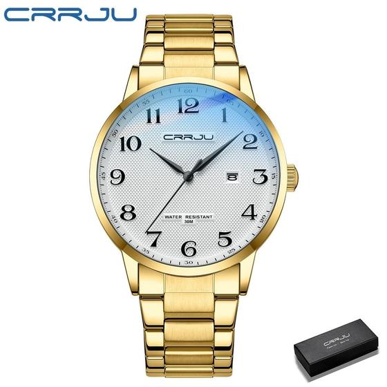 Imagem de CRRJU Men Watch Fashion Top Brand Luxury Wristwatch Waterproof Business Quaztz D