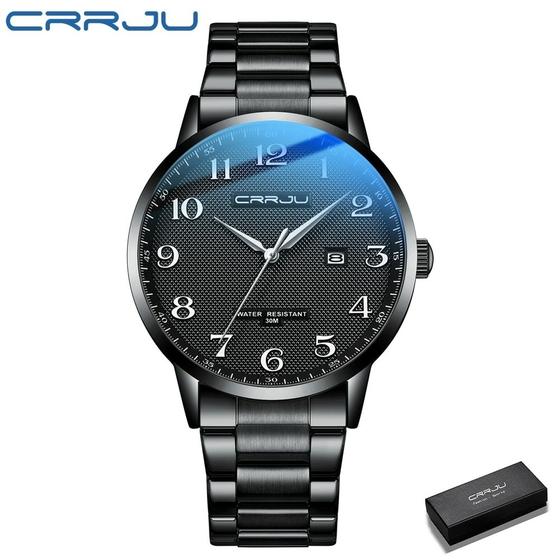 Imagem de CRRJU Men Watch Fashion Top Brand Luxury Wristwatch Waterproof Business Quaztz D