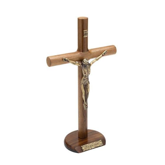 Imagem de Crucifixo de Madeira Cilíndrico 26cm - "Foi por você!"