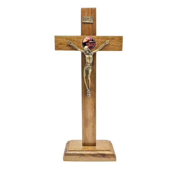 Imagem de Crucifixo De Mesa E Parede Mãos Ensanguentadas De Jesus 25 cm