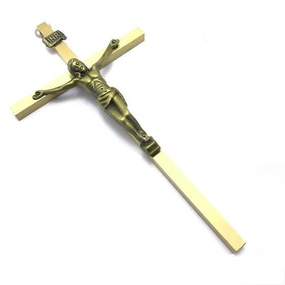Imagem de Crucifixo de Metal Parede Elegante 21 Cm