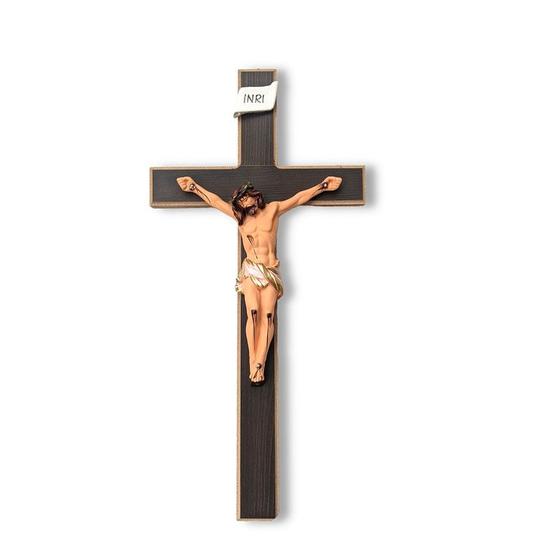 Imagem de Crucifixo de Parede Madeira mdf Modelo Tradicional Grande Cruz de Pendurar Rustico com Cristo 44cm Artesanal Igreja Sala