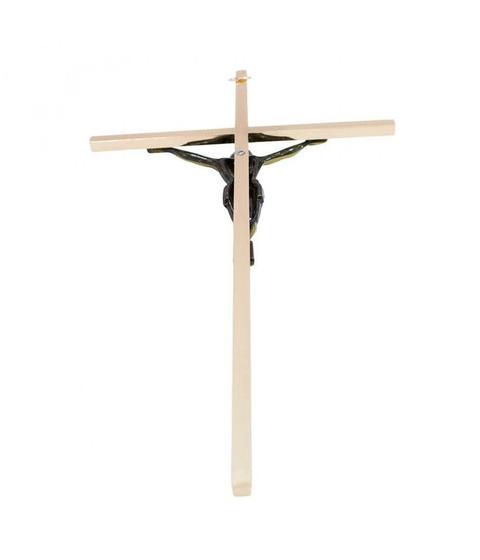 Imagem de Crucifixo Jesus Dourado Metal 25.5cm