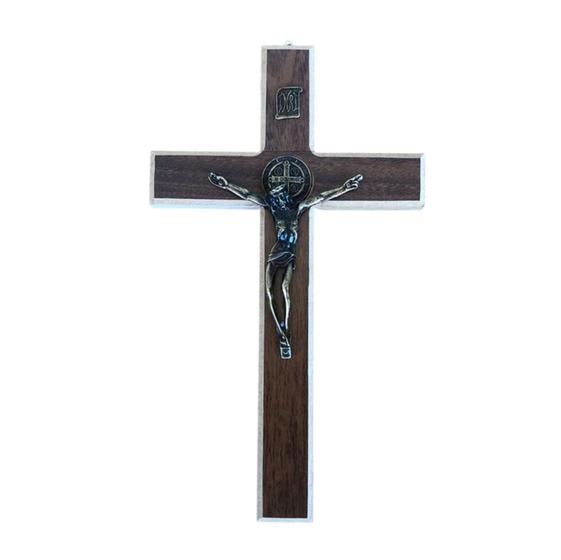 Imagem de Crucifixo madeira de parede 31 x 18 cm