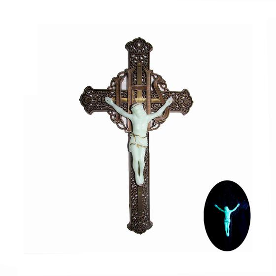 Imagem de Crucifixo Ornado Estilo Barroco Grande Para Parede Luminoso