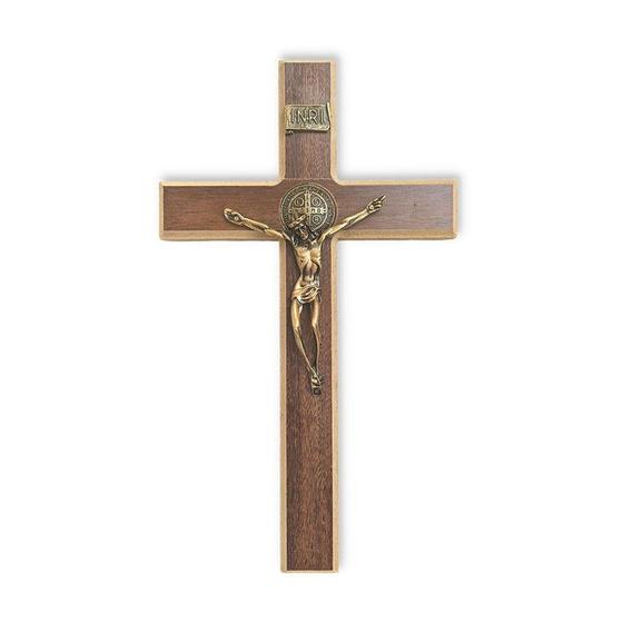 Imagem de Crucifixo Para Decoração Cruz Em Madeira Para Porta 31cm