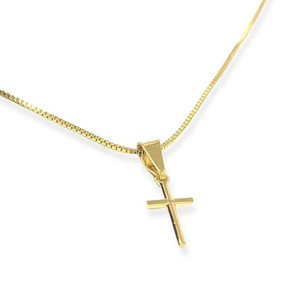 Imagem de Cruz Colar Colar De Crucifixo Feminino Banhado A Ouro 18k