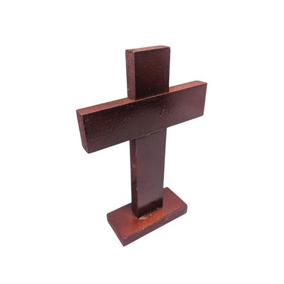 Imagem de Cruz com Base MDF sem Cristo Ecumênica Todas Religiões 13cm
