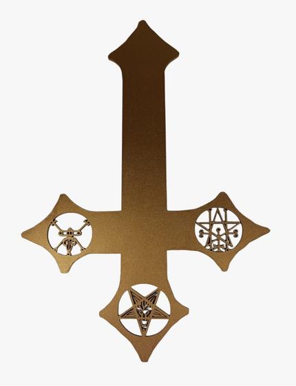Imagem de Cruz Invertida com sigilo da Triade