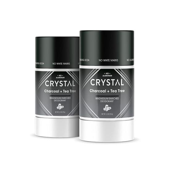 Imagem de CRYSTAL Deodorant Magnesium Solid Stick Desodorante natural, desodorante não irritante para homens ou mulheres, combate com segurança e eficácia o odor, sem bicarbonato de sódio, carvão e árvore do chá, 2,5 oz (pacote com 2)