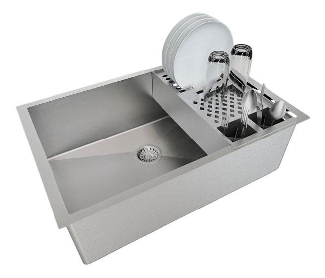 Imagem de Cuba 60x40 Inox 304 Calha Escorredor Embutir