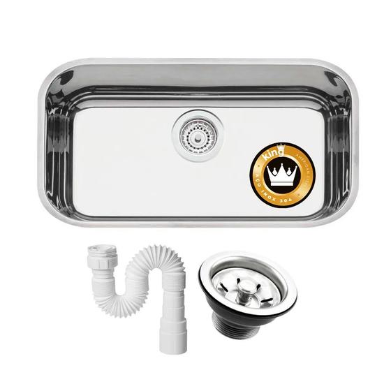 Cuba Aço Inox 304 N 2 56x34x19 Com Válvula Menor preço em Cuba Aço Inox 304 N 2 56x34x19 Com Válvula