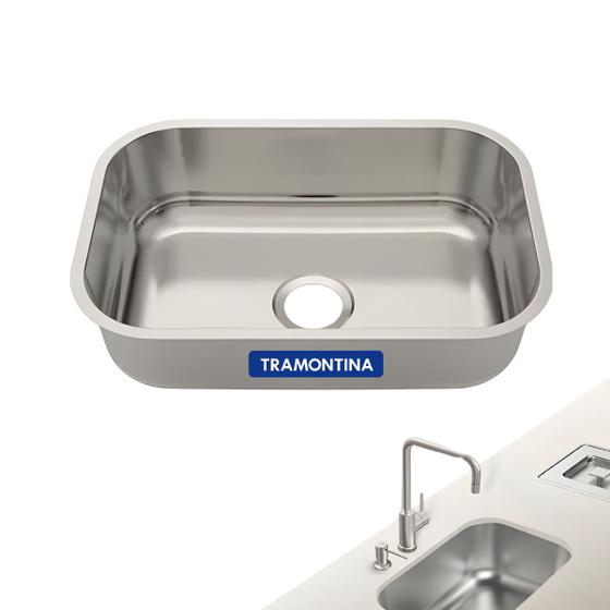 Imagem de Cuba Aço Inox Nº 1 Retangular Tramontina 47x30x14 Para Cozinha