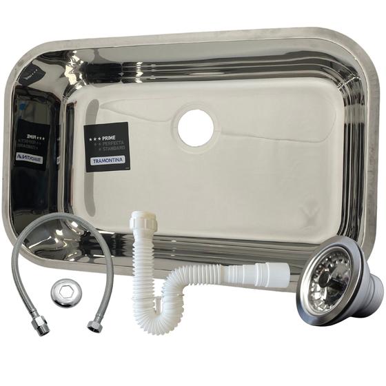 Cuba Aço Inox Tramontina Prime N 2 56x34x17 + Acessórios Menor preço em Cuba Aço Inox Tramontina Prime N 2 56x34x17 + Acessórios