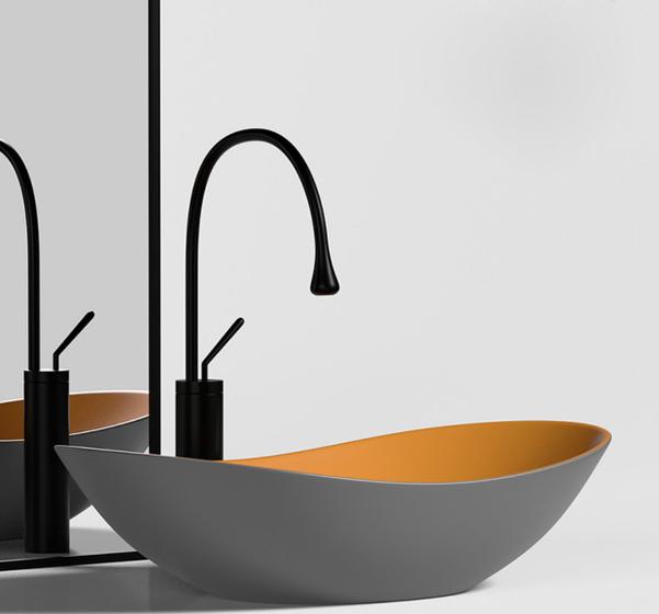 Imagem de Cuba Apoio Evier Milano Matte Orange Gray Lavabo Banheiro