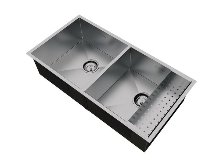 Imagem de Cuba CI Dupla Inox 800 x 400 com Escorredor Inox