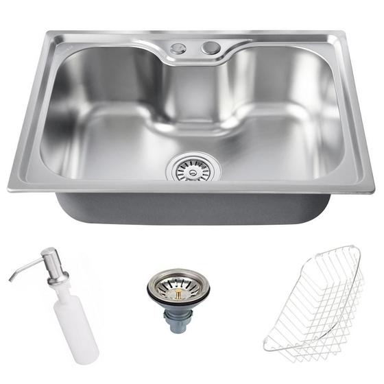 Imagem de Cuba Cozinha Gourmet Aço Inox Luxo Com Acessórios 50X40 Cm