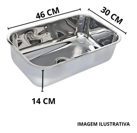 Cuba de Aço Inox Casa do Marmorista N 1 - 14 46x30x14 Aço 430 Pia Cozinha Embutir Polida Menor preço em Cuba de Aço Inox Casa do Marmorista N 1 - 14 46x30x14 Aço 430 Pia Cozinha Embutir Polida