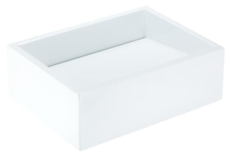 Imagem de Cuba de Apoio Banheiro Quartzo Pedra 40x30cm Branco