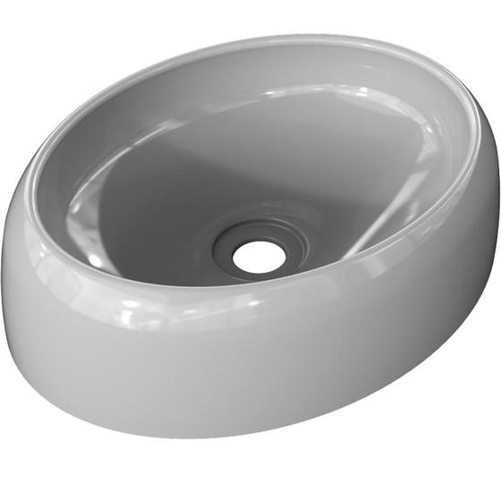 Imagem de Cuba de Apoio Oval Para Banheiro Lavabo C01 Capri O39 Cinza - Lyam Decor