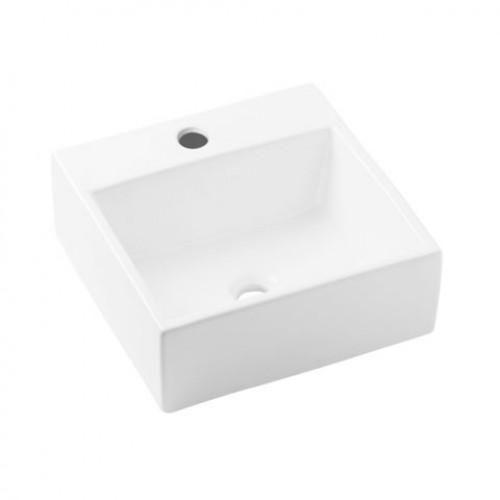 Imagem de Cuba de Apoio para Banheiro com Mesa Quadrada 35X35cm Basic Branco - Celite