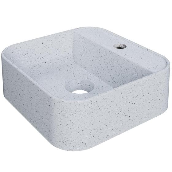 Imagem de Cuba de Apoio Quadrada Para Banheiro Lavabo C01 QA31W Branco Granit - Lyam