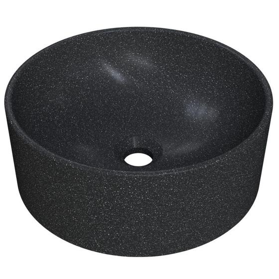 Imagem de Cuba de Apoio Redonda Para Banheiro Lavabo C01 BL34W Preto Granit Matte  - Lyam