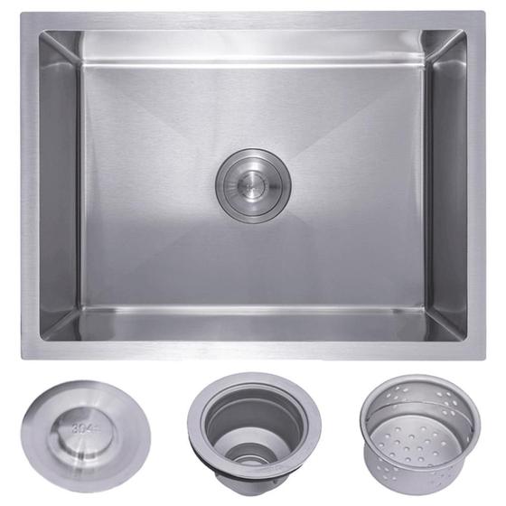 Imagem de Cuba De Cozinha Quadrato Retangular 60x45x20cm Chrome Aço Inox Ls-6045sha - Levo