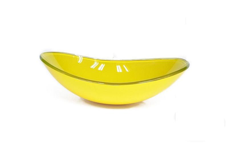 Imagem de Cuba De Vidro Oval 47Cm Amarela