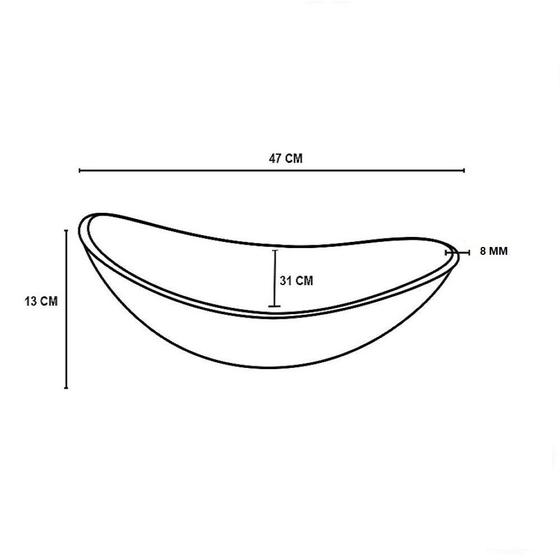 Imagem de Cuba De Vidro Oval 47Cm Branco Fosco