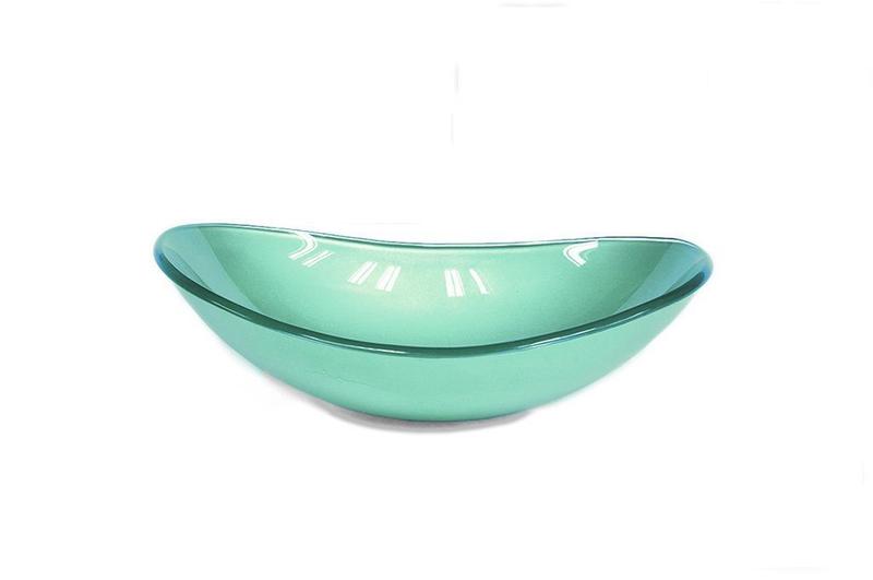 Imagem de Cuba de vidro oval 55cm  verde