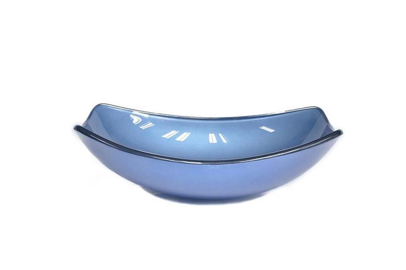 Imagem de Cuba De Vidro Oval Chanfrada 46Cm Azul